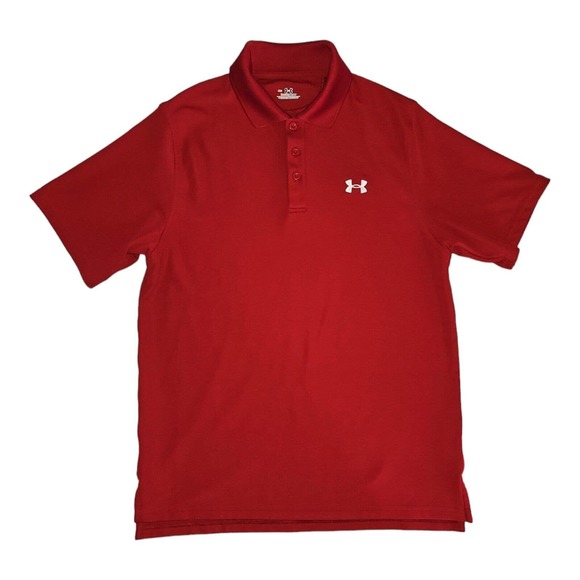 Under Armour Other - Under Armour Polo Small Men's Heat Gear Short Sleeve Red Golf Casual